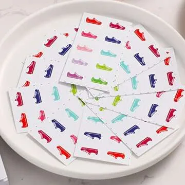 Gersoniel 200 Pieces Sneaker Stickers Workout Fitness Planner Journal Running Stickers Pack for Monthly Weekly Daily Planner Calendar or Journal (Mixed Colors)