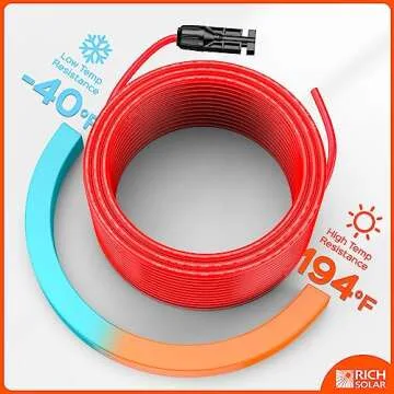 RICH SOLAR 30 Feet 10 Gauge Solar Extension Cable One Pair Connect Solar Panel to Charge Controller