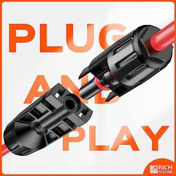 RICH SOLAR 30 Feet 10 Gauge Solar Extension Cable One Pair Connect Solar Panel to Charge Controller