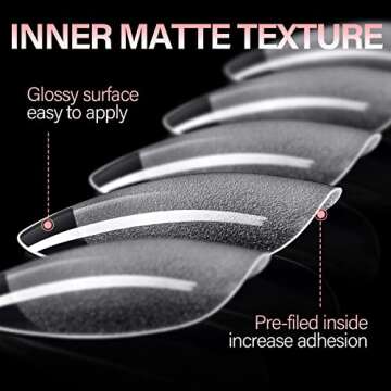 AILLSA Short Almond Nail Tips 360Pcs Full Cover Soft Gel Nail Tips Half Matte No File Clear False Gelly Nail Tips Fake Almond Shaped Nails for Press On Nail Extension DIY Valentine Gift 12 Sizes