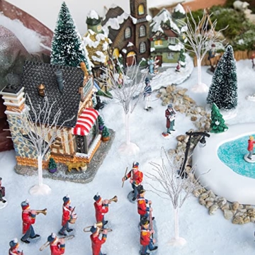 7 Pcs Mini Snow Covered Christmas Village Trees