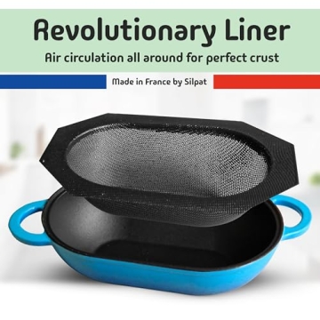 LoafNest: Incredibly Easy Artisan Bread Kit. Cast Iron Dutch Oven [Compact 2 qt size] and Perforated Non-Stick Silicone Liner.