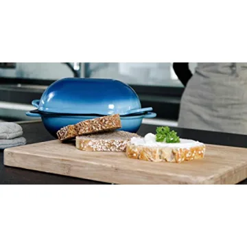 LoafNest: Incredibly Easy Artisan Bread Kit. Cast Iron Dutch Oven [Compact 2 qt size] and Perforated Non-Stick Silicone Liner.