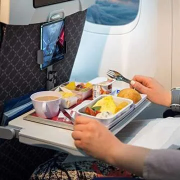 WixGear Universal Airplane Tablet Holder, Airplane Phone Holder, with Multi-Directional Dual 360 Degree Rotation, Pocket Size Tablet Holder for Airplane, (Fits Devices 3.5" to 7.67” Width)