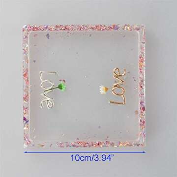 DIY Square Coaster Silicone Mold - 4 Pack for Crafts