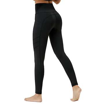 vnnink Leggings for Women,High Waist Yoga Pants and Workout Leggings for Women with Pockets. -11L(Black)