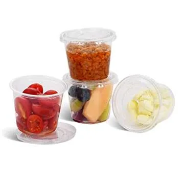 EDI [5.5 OZ, 50 Sets Clear Disposable Plastic Portion Cups with Leakproof Lids | Jello Shot Cups | Condiment and Dipping Sauce Cups | Souffle Cups | BPA Free | Recyclable