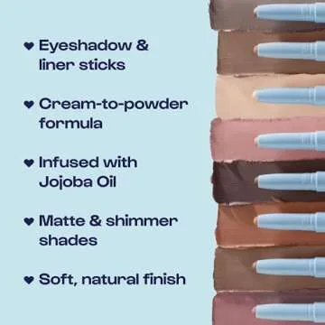 ALLEYOOP 11th Hour Cream Eyeshadow Stick, Plum Up (Shimmer) - Compact Eye Makeup & Liner with Natural Cream to Powder Finish - Easy to Blend Eye Shadow Highlighter, Waterproof & Smudge-Proof