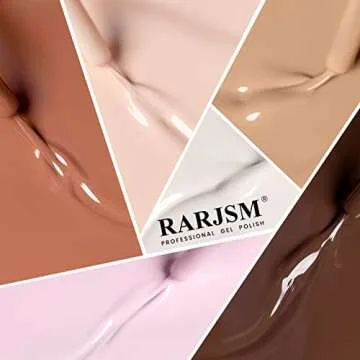 RARJSM Nail Art Gel Liner Nude Color 6pcs Set Nude Pink Brown Skin Tone Painting Striping Gel Nail Polish UV LED Curing Requires Soak off 8ml Build in Thin Sharp Brush Home DIY Salon Swirl Nail Design