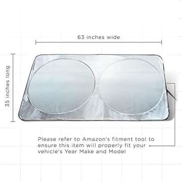 Car Sun Shade for Windshield - Foldable Sunshade Window Visor Reflector - Front Sunshield Auto Accessories Best for Car, Truck, Van, SUV