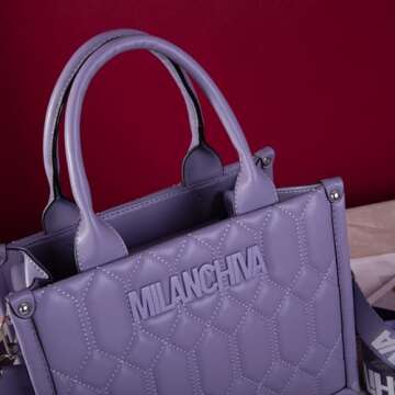 Milan Chiva Quilted Tote Bag for Women Top Handle Handbags with Coin Pouch MC-280PP