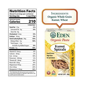 Eden Kamut Spirals Organic Whole Grain Pasta 12oz