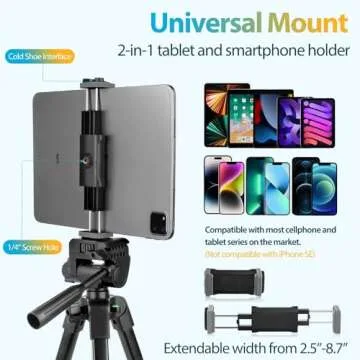 Aureday Lightweight 64” Tripod for Smartphones and Cameras
