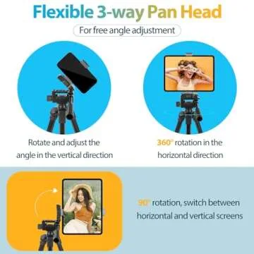 Aureday Lightweight 64” Tripod for Smartphones and Cameras