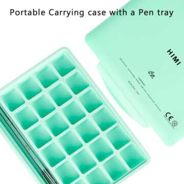 HIMI Gouache Paint Set, 24 Colors x 30ml/1oz with Brushes & Palette, Jelly Cup Design, Non-Toxic, Perfect for Beginners, Students, Artists(Green)