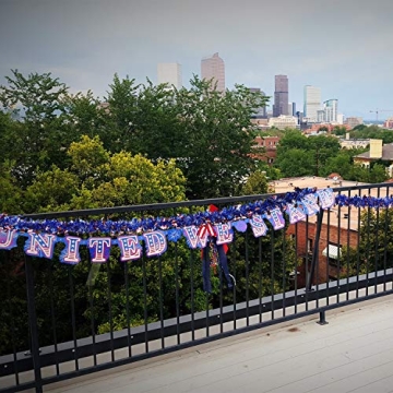 WILLBOND Patriotic Tinsel Garland for 4th of July Celebrations