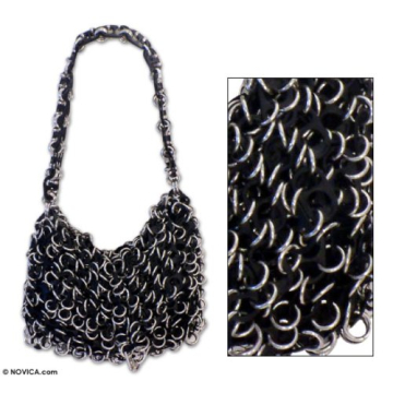 NOVICA Handmade Soda Poptop Shoulder Bag - Eco-Friendly