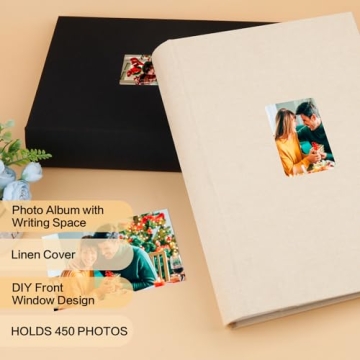 Elegant 4x6 Photo Album with Writing Space for 450 Photos