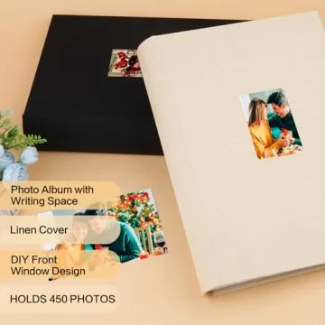 Elegant 4x6 Photo Album with Writing Space for 450 Photos