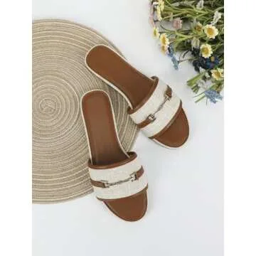 Stylish Verdusa Open Toe Slides with Chain Decor for Women - Summer Sandals