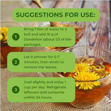 Hanan Dandelion Leaf and Root Tea Diente de Leon – Herbal Tea 1.1 oz 30 g Dandelion Leaves from Peru – Te De Diente De Leon