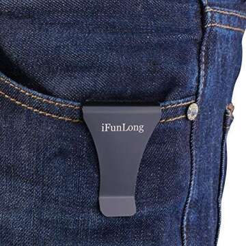 iFunLong Carbon Fibre Slim Minimalist Front Pocket Wallet RFID Blocking Credit Card Case Holder Money Clip For Men Women