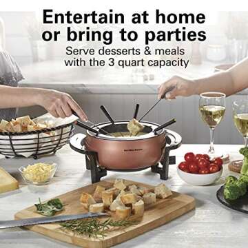 Hamilton Beach Electric Fondue Pot Set with Temperature Control