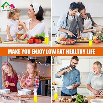 Oil Sprayer for Cooking, 2 Pack Olive Oil Dispenser Bottle Spray Mister, Food Grade Reusable Oil Vinegar Spritzer Sprayer Bottles for Kitchen Baking, Air Fryer, Salad, BBQ, Grilling, 200ML Oils Bottle