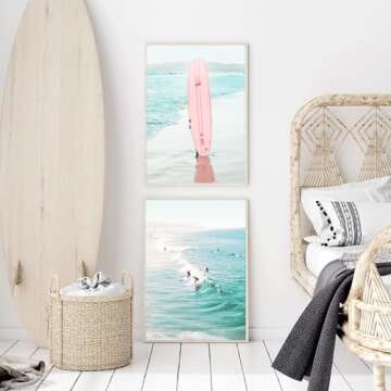 WYHLMTQ Coastal Beach Wall Art Prints for Home Decor