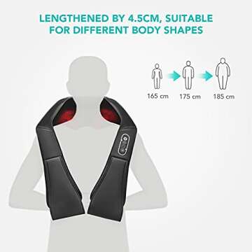 Neck Shoulder Massage with Soothing Heat, Electric Shiatsu Back Massager 3D Deep Tissue Kneading Mas...