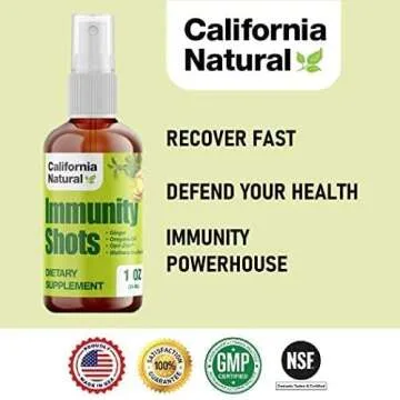 California Natural Immunity Shots 1oz Bottle, Organic Ginger Root, Oregano Oil - Potent & Pure Immun...