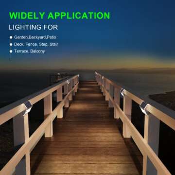 JSOT Solar Fence Lights - 12 Pack Solar Outdoor Light Deck Lights Waterproof Outside Lighting for Garden Backyard Patio Yard Stair Step Wall Railing Post, Cool Light