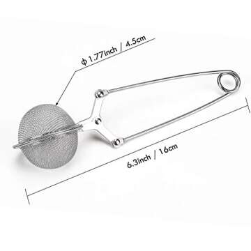 Snap Ball Tea Strainer, JEXCULL 3 Pack Premium Stainless Steel Tea Infuser with Handle for Loose Leaf Tea Fine Mesh Tea Balls Filter Infusers