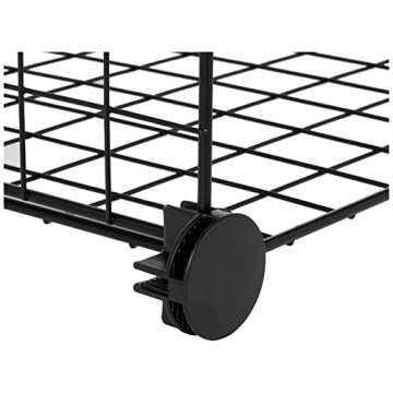 Amazon Basics 6 Storage Shelves with 6 Cube Wire Grid, Stackable Cubes, Black, 14" D x 14" W x 14" H