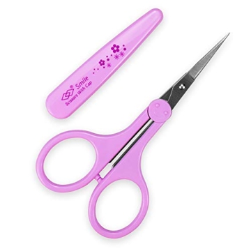 Humbee Eyebrow Scissors, Small Scissors for Facial, Nose, Eyebrow, Mustache, and Beard Hair Trimming...