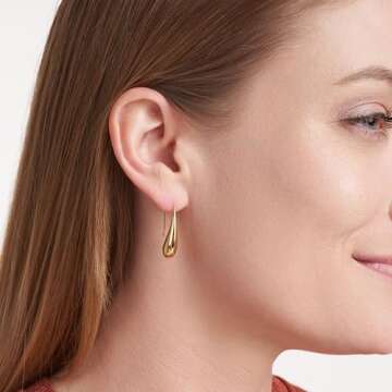 Amazon Essentials 18k Yellow Gold Plated Sterling Silver Teardrop Earrings (previously Amazon Collection)