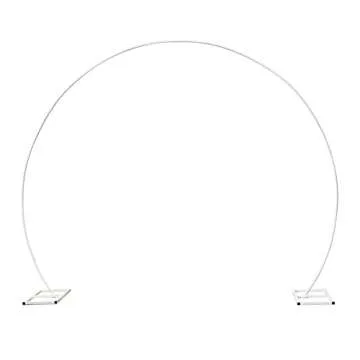 LANGXUN Large Size White Metal Circle Balloon Arch Decoration, for Birthday Decoration, Wedding Deco...