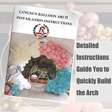 LANGXUN Large Size White Metal Circle Balloon Arch Decoration, for Birthday Decoration, Wedding Decoration, Graduation Decorations and Event Party Supplies, Baby Shower Photo Background Decoration