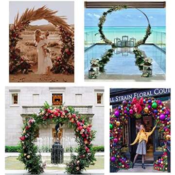 LANGXUN Large Size White Metal Circle Balloon Arch Decoration, for Birthday Decoration, Wedding Decoration, Graduation Decorations and Event Party Supplies, Baby Shower Photo Background Decoration