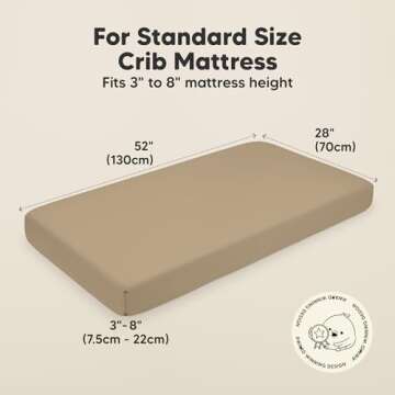 KeaBabies 2-Pack Organic Crib Sheets for Boys, Girls - Fitted Crib Mattress Sheet Neutral, Breathable Jersey Cotton Cover for Baby Bed, Toddler Mattress, Soft & Cute Prints (Pecan)