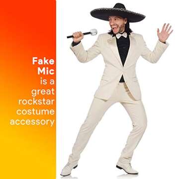 Skeleteen Stage Mic Costume Prop - Rock Star Toy Microphone Party Favor Decorative Props Costume Accessory - 1 Dozen