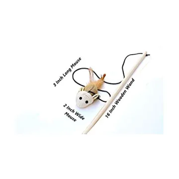 Interactive Cat Teaser Wand Toys Set of 3 for Fun Play