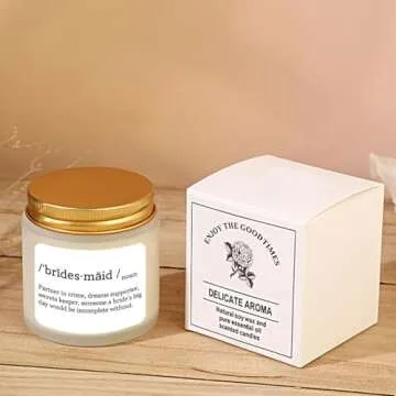 Vellsenne Scented Candle Bridesmaid Proposal Gifts - Lavender Soy Wax Candle - Maid of Honor Proposal Gifts - Will You be My Bridesmaid Gift for Friends Girls Women 4oz