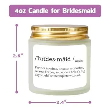 Vellsenne Scented Candle Bridesmaid Proposal Gifts - Lavender Soy Wax Candle - Maid of Honor Proposal Gifts - Will You be My Bridesmaid Gift for Friends Girls Women 4oz