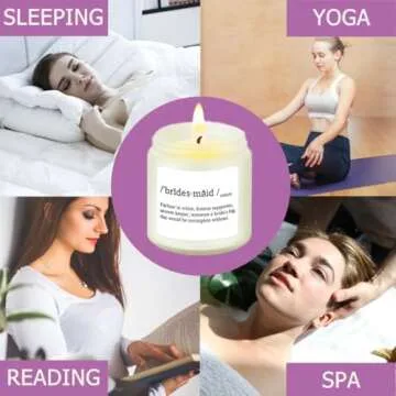 Vellsenne Scented Candle Bridesmaid Proposal Gifts - Lavender Soy Wax Candle - Maid of Honor Proposal Gifts - Will You be My Bridesmaid Gift for Friends Girls Women 4oz