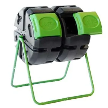 FCMP Outdoor HOTFROG Dual Body Tumbling Composter (HF-DBC4000) Black & Green (37-Gallon)