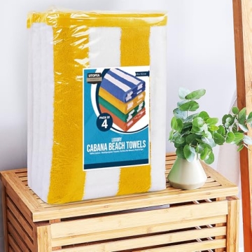 Utopia Towels 4 Pack Beach Towel Set - Soft, Absorbent, Stylish