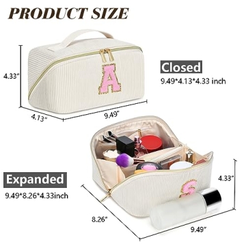 Personalized Travel Makeup Bag Quilted Cosmetic Gift Women