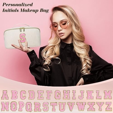 Personalized Travel Makeup Bag Quilted Cosmetic Gift Women