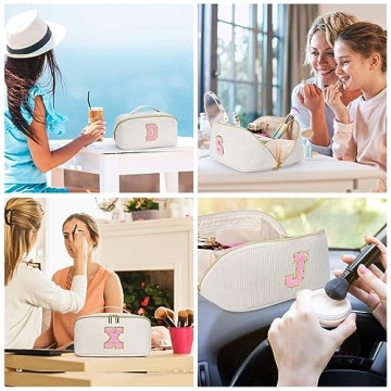 Personalized Travel Makeup Bag Quilted Cosmetic Gift Women